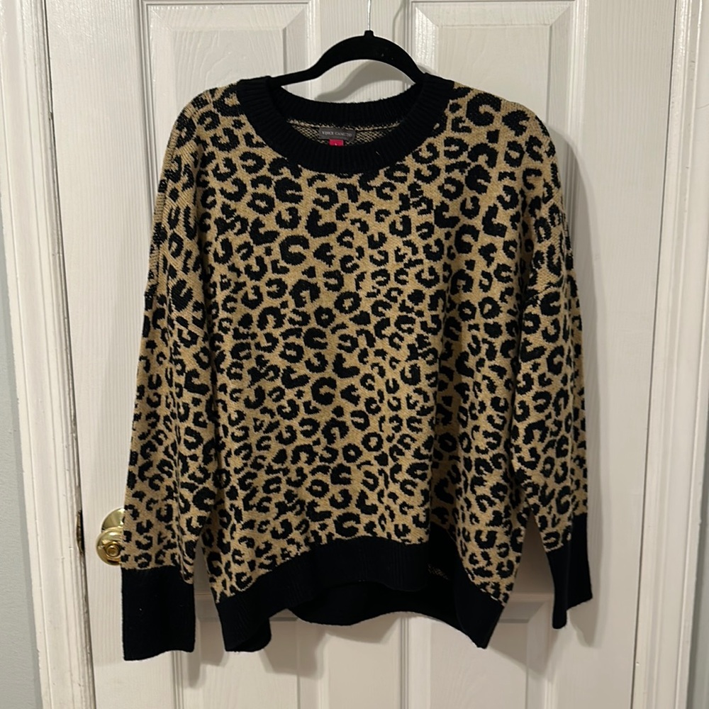 Vince Camuto Leopard Print Sweater
